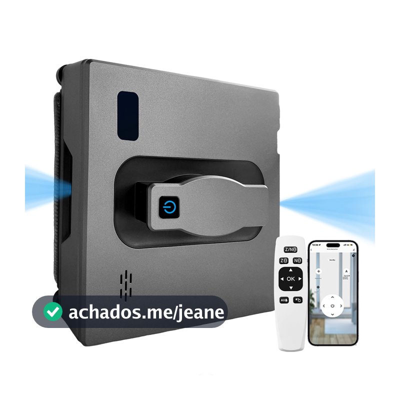 Robô de Limpeza de Janelas Uso Doméstico, Jato Automático e Design Anti-queda para Prédios