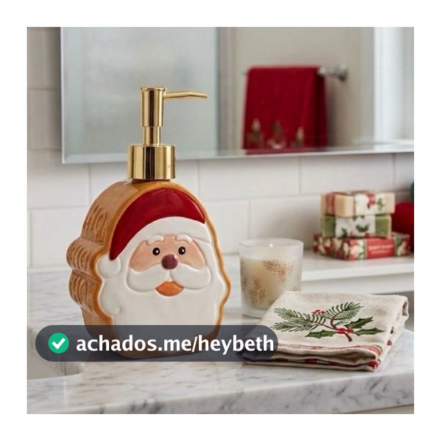 Porta Sabonete Dispenser Sabonete Líquido Natalino 250ml Cerâmica Luxo Decorativo Banheiro Lavabo