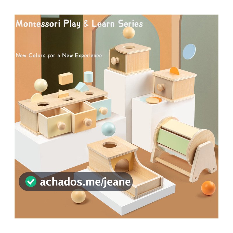 Montessori Objeto De Madeira Permanência Caixa Brinquedo Educativo Para Crianças