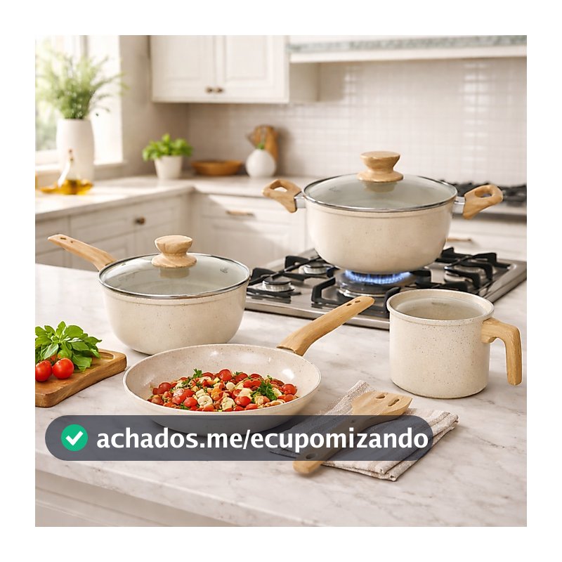 Jogo De Panelas 4 Peças Oster Cerâmica Indução Antiaderente Resistente Durável
