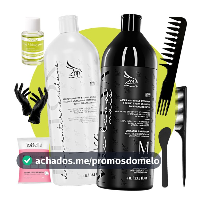 Kit Zap Me Leva Mais Shampoo Detox A mais vendida 500ml 1L