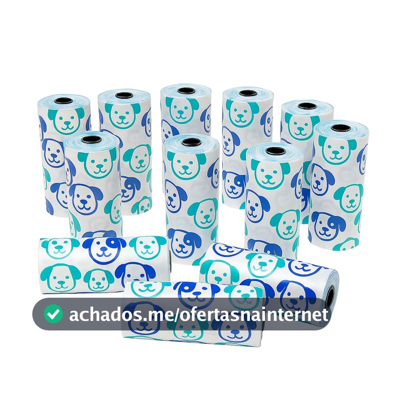 Saquinho Cata Caca para Cachorro e Gato Saco Higiênico Pet Biodegradável 12 Rolos 180 Saquinhos