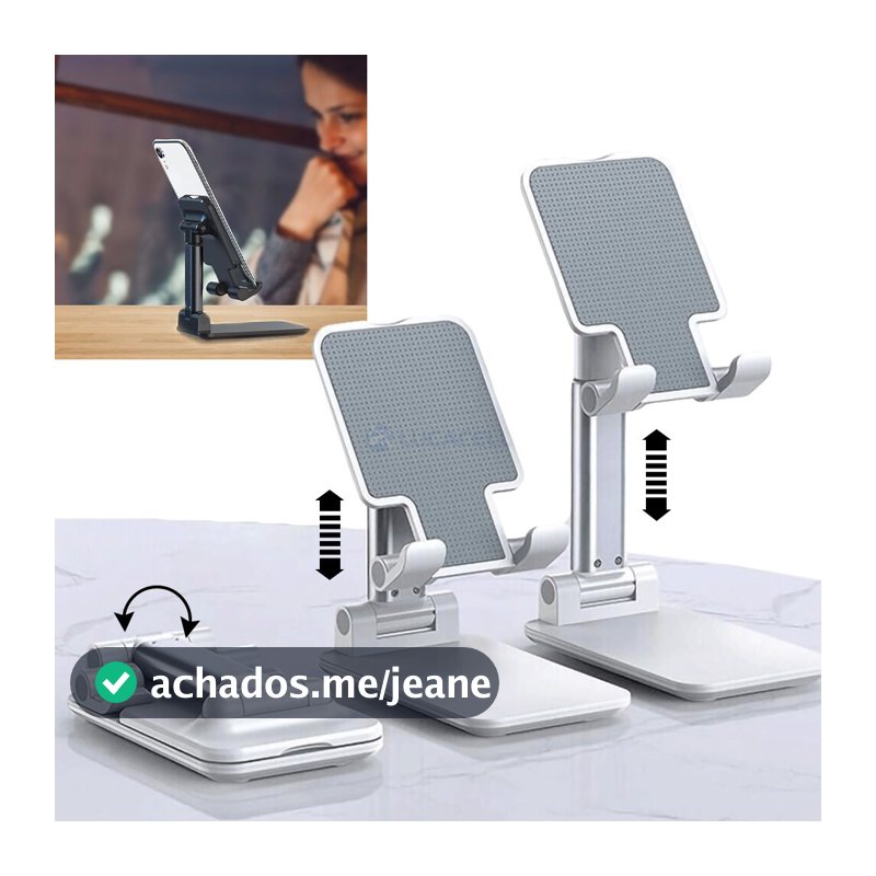 Suporte Para Celular E Tablet Ajustável Apoio Mesa