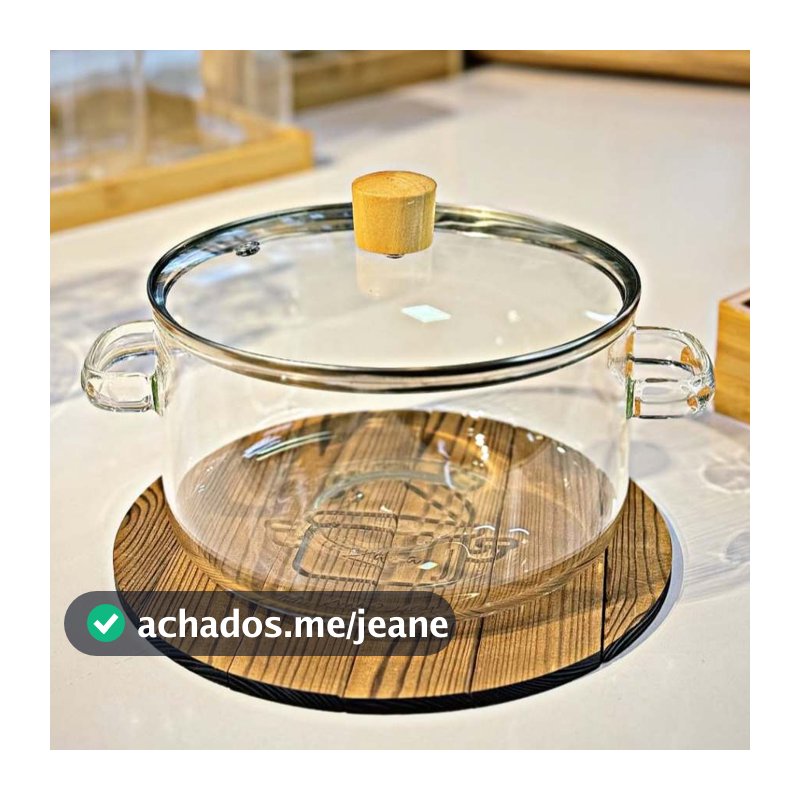 Panela de Vidro com tampa e puxador 1,4L Caçarola Antiaderente decorativa para servir