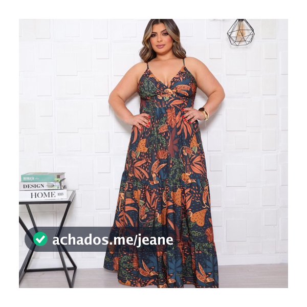Vestido Longo T PLUS EXG - ESTAMPADO Alcinha