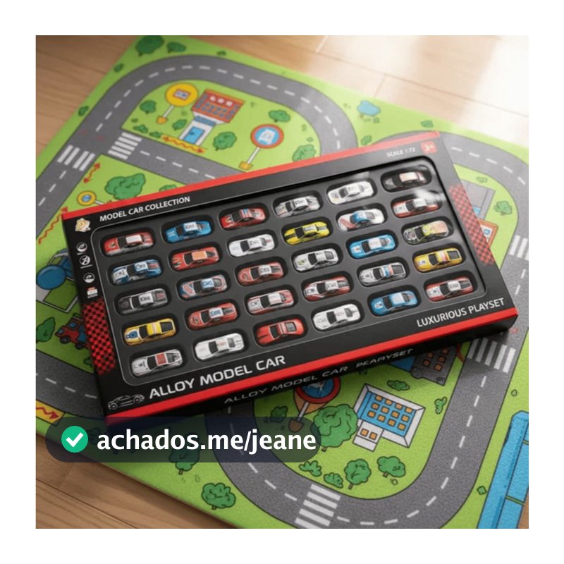 Kit 30 Carrinhos com Pista Dobrável – FRICÇÃO - Caixa Organizadora - Variedade de Cores e Estilos 3+