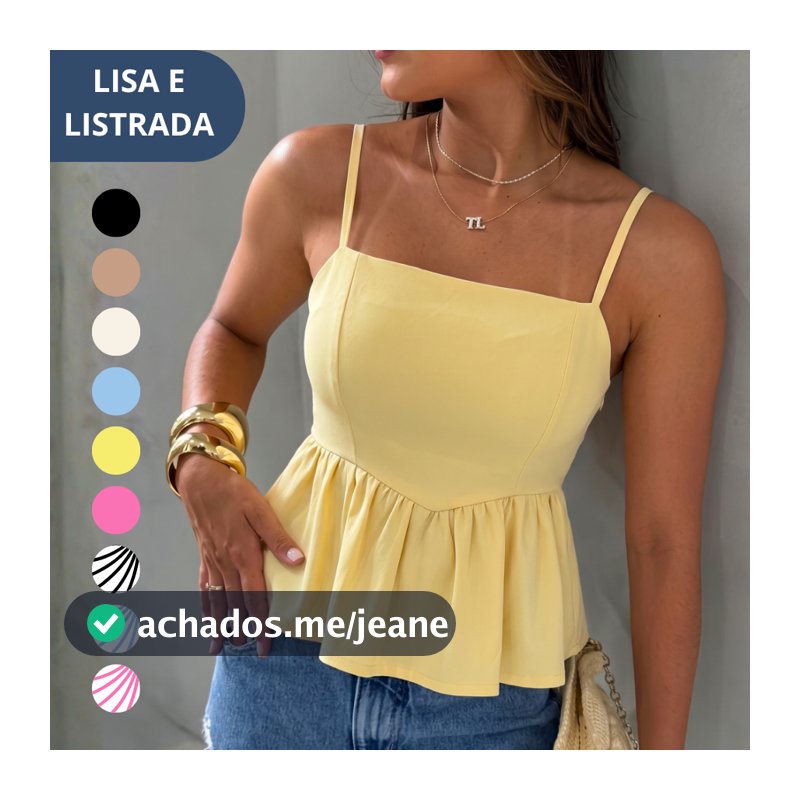 Blusa Bata Feminina Peplum Babado Soltinha Da Moda Elegante