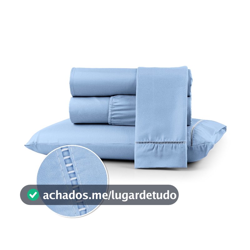 Jogo de Lençol 400 Fios Extra Macio c/ Fronhas Ponto Palito Berço Solteiro Casal Queen King 02 e 03 Peças