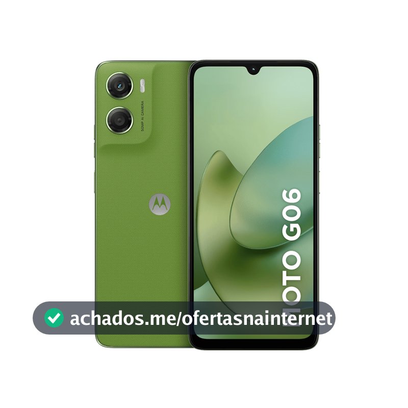Smartphone Motorola Moto G06 256GB, 4G LTE, 12GB RAM Boost, Câmera 50MP, Tela 6.9" - Verde