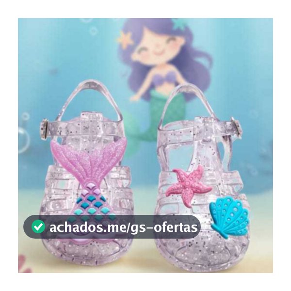 Sandália Melissinha Feminina Menina Infantil Glitter Sereia Confortável Leve