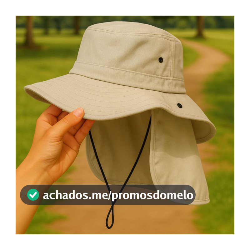Chapéu com Protetor de Pescoço e Aba Larga – Estilo Australiano para Esportes ao Ar Livre