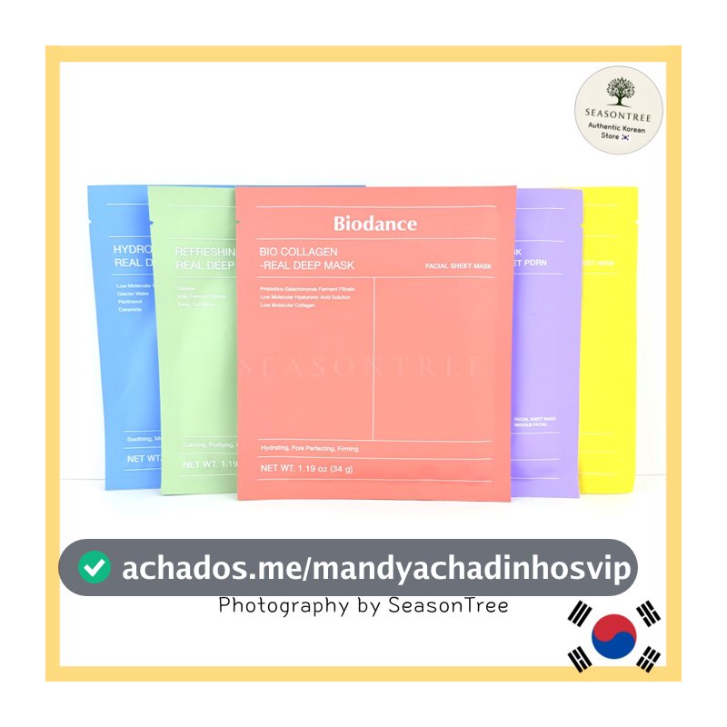 [Biodance] Máscara Real Hidrogel Profundo 34g | Bio Colágeno/Hydro Cera-nol/Vita Niacinamida/Algas Marinhas/Caviar PDRN