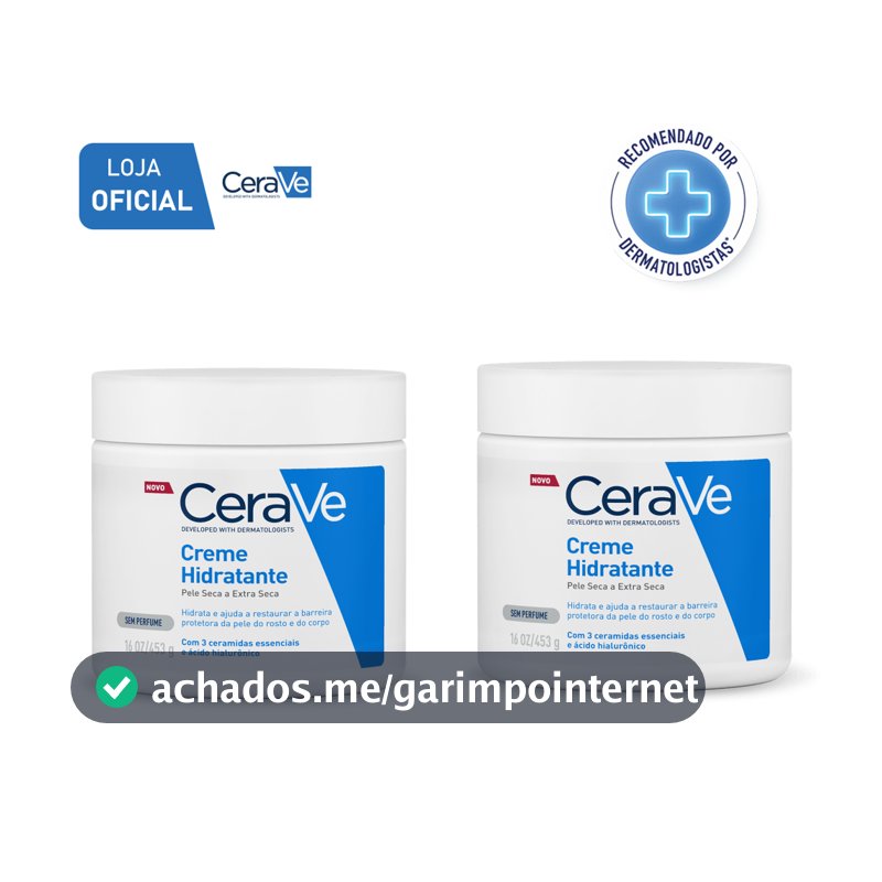 Kit CeraVe Creme Hidratante Corporal 2x 454g para Pele Seca a Extra Seca