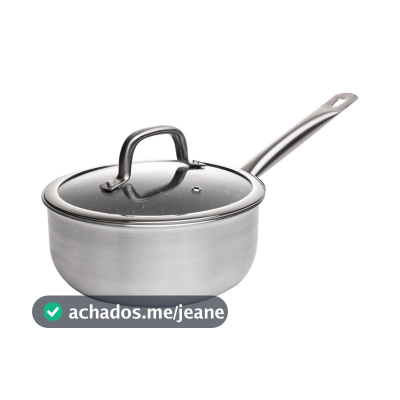 Panela de Indução com Tampa Prime Cook Wolff 18cm Cinza