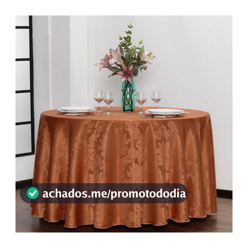 Jogo com 5 Toalhas de Mesa Redonda Jacar 2,00m Jacquard Elegante Festa Cozinha Buffet Restaurante