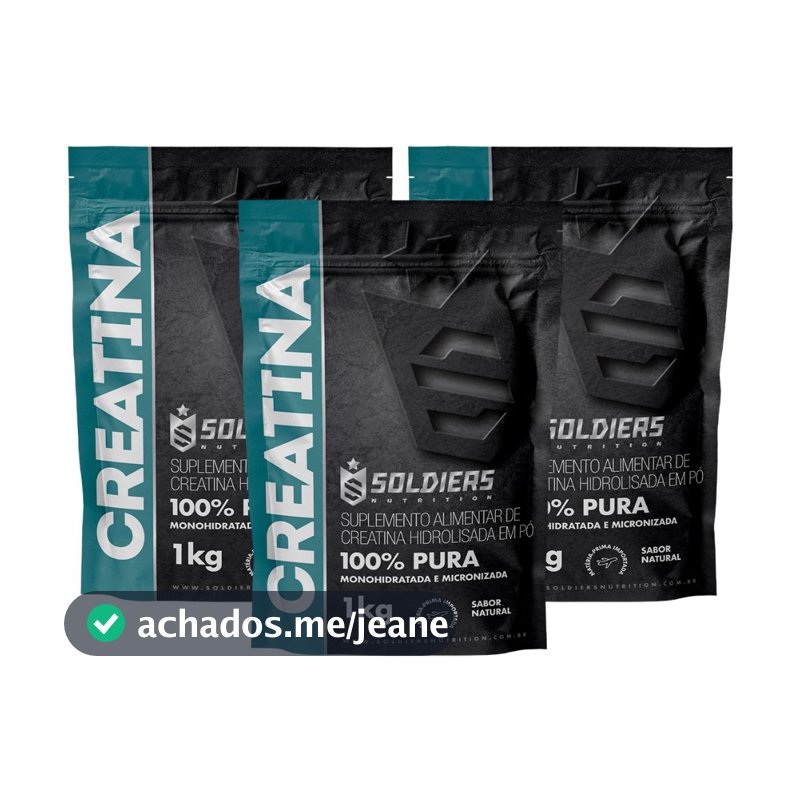 Kit 3kg Creatina Monohidratada 100% Pura - Soldiers Nutrition