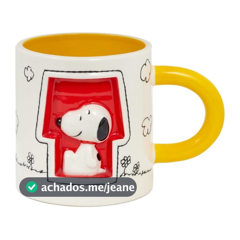 Caneca Esculpida Hallmark Peanuts, 14.5oz (Snoopyhouse), Presente para Mãe, Pai, Fãs MSW0