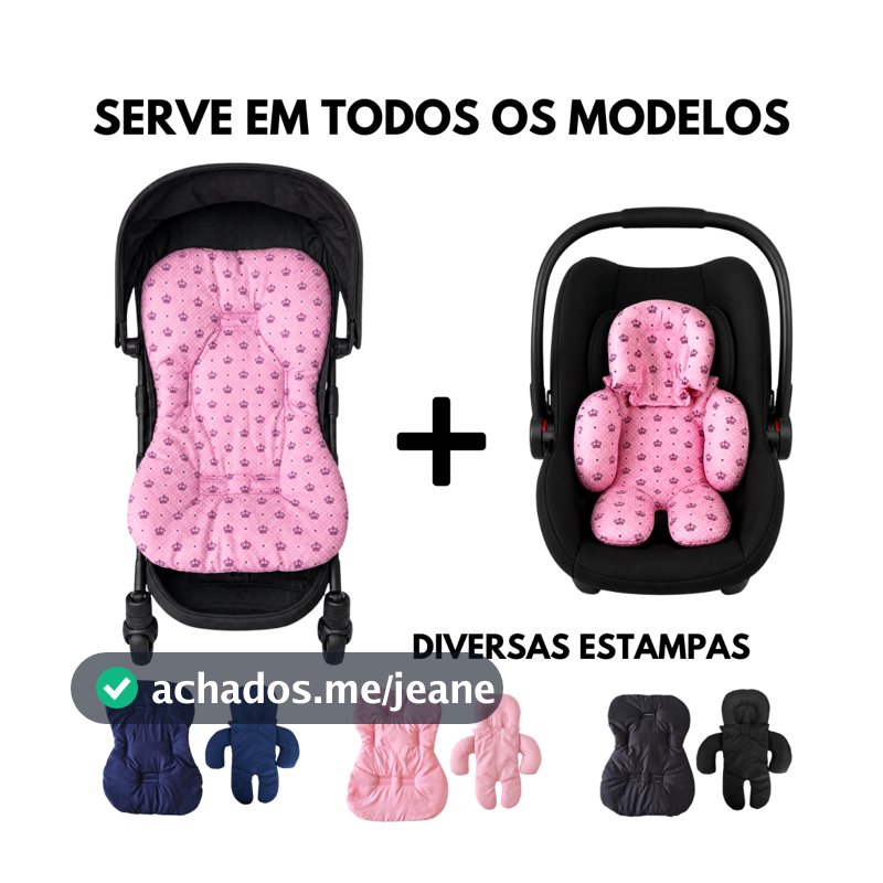 Kit Capa para carrinho + redutor de corpo para bebê conforto tam universal Galzerano Cosco Burigotto