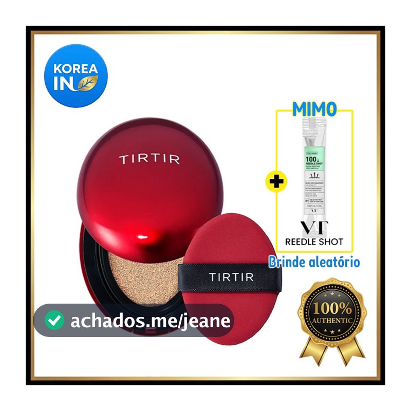 TIRTIR Mask Fit Red Cushion Original Grande 18g, 45cores - Base Coreana Alta Cobertura Longa Duração
