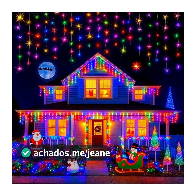 Cascata 400 Led 10 Metros Natal Luz Fixa E Função Decoração