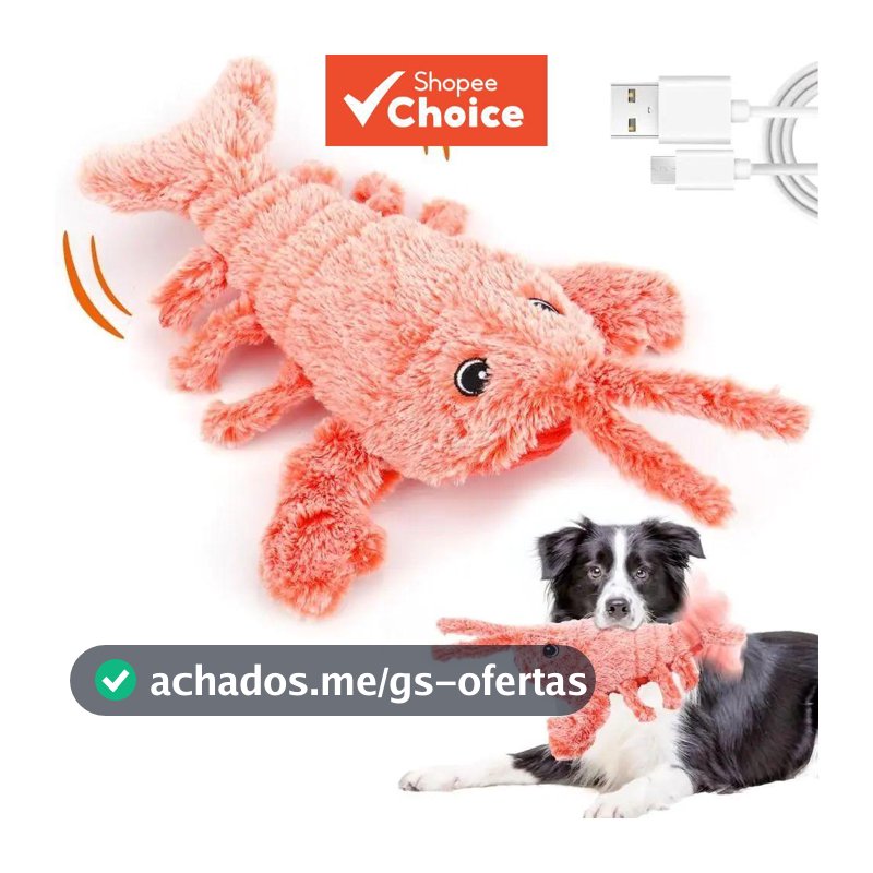 Brinquedo De Lagosta Simulado De Salto Elétrico Recarregável Para Cães E Gatos Com Cuidado Garras
