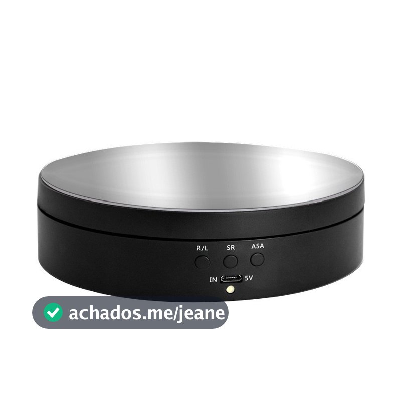 Suporte Expositor Giratorio Eletrico Para Vitrine Produtos E Foto Preto