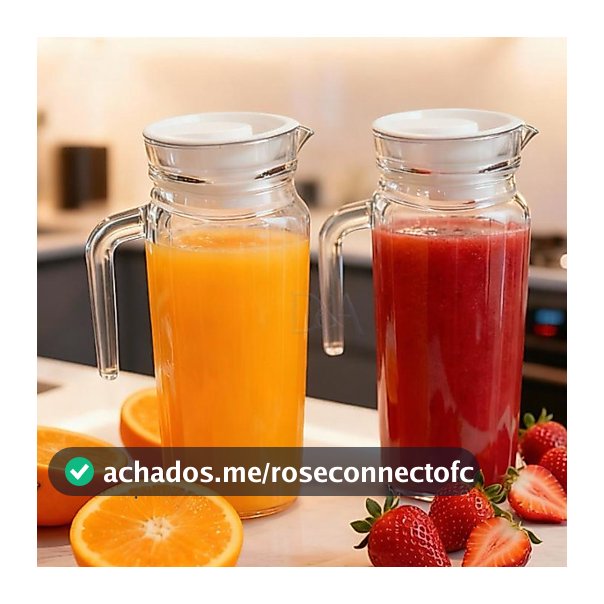 2 Jarras de Vidro Suíça 1L Com Tampa Água Suco Vidro Resistente 1 Ou 2 Jarras