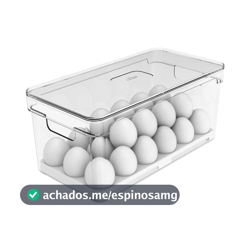 Organizador de Geladeira para Ovos com Tampa 14, 21 e 36 Unidades - Linha Clear Fresh - OU