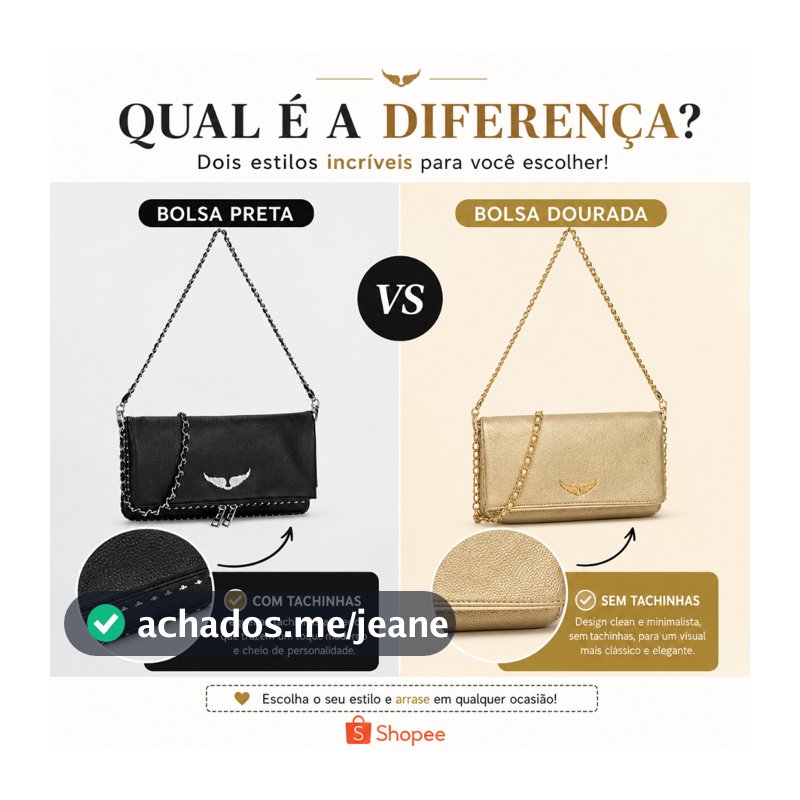 Bolsa Feminina De Couro Sintético Com Duas Alças Festa Balada Noite