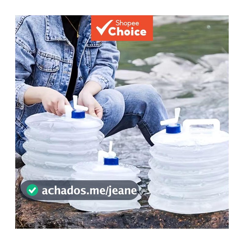 YangChen Bolsa de Água Dobrável em LDPE com Torneira, Galão Dobrável Multi-tamanho 3L–15L para Camping, Viagem de Carro