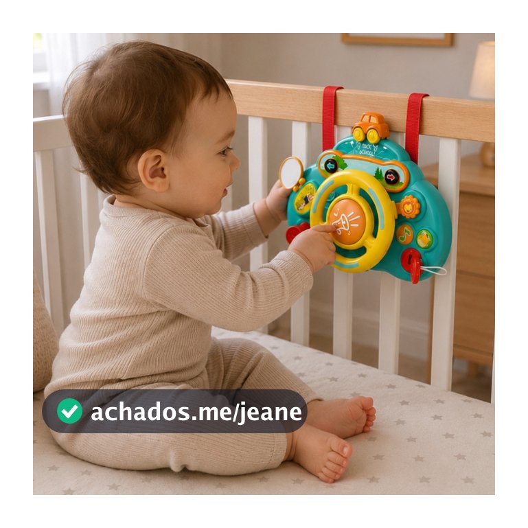 Brinquedo Infantil Volante Interativo Colorido Com Sons e Luzes Divertido Intuitivo Para Bebes - Castela