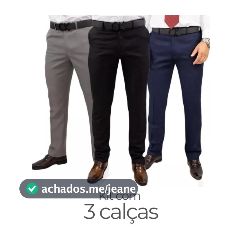 Kit 3 Calças Social Oxford Masculina seguranca, hotelaria, igreja.
