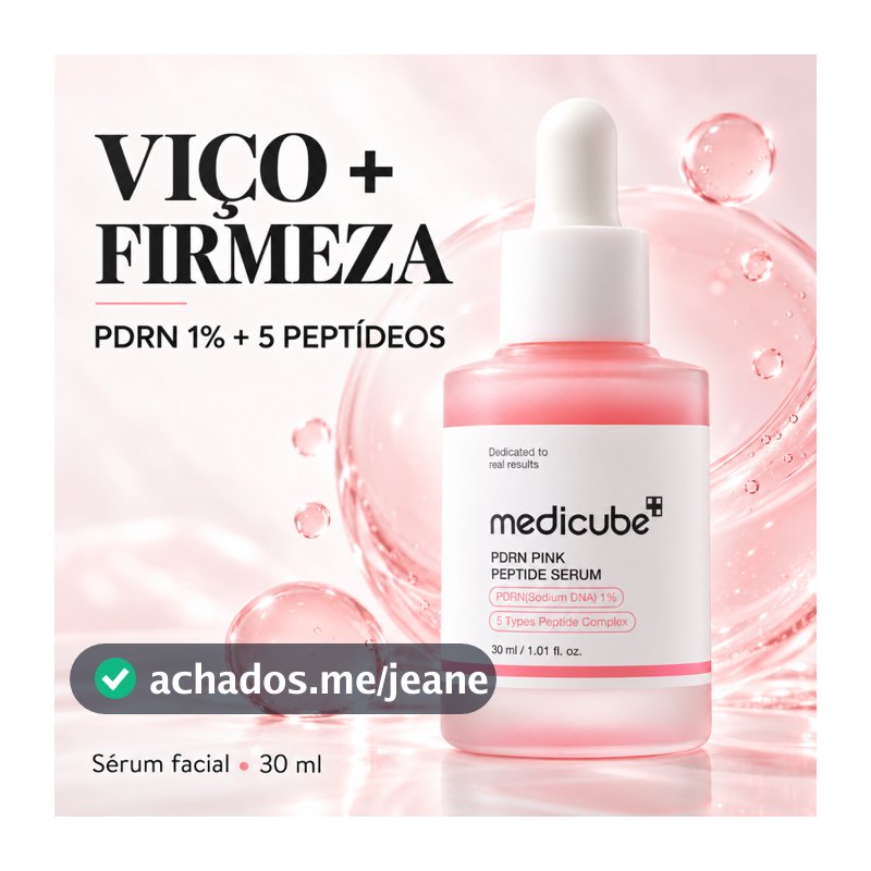 medicube PDRN Pink Peptide Serum 30ml Sérum Facial Iluminador com PDRN e 5 Peptídeos Original