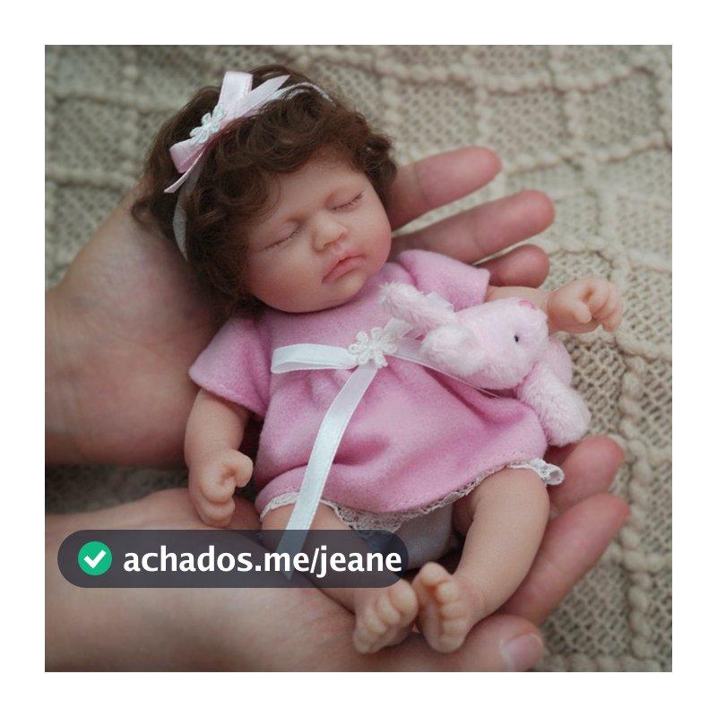 Bebê Reborn Silicone Sólido 20cm Menina Suave Presente de Aniversário