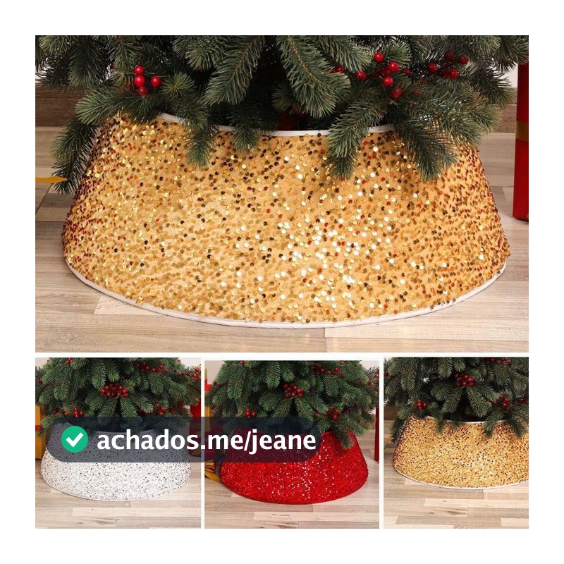 Saia Rigida Para Arvore De Natal Com Lantejoulas Estereoscópica Para Decoração Natalina De Festa Em Casa