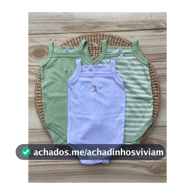 Kit 3 Body Bebê Menina Regata Alcinha 100% algodão Bordado Roupa Infantil de verão Enxoval