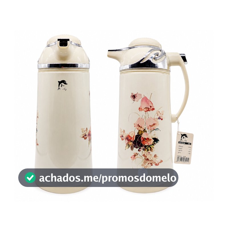 Garrafa Térmica 1,9L Floral com Alça e Bico Servidor Modelo 8295