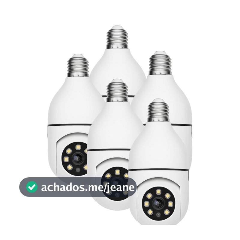 Câmeras Lâmpada 360° ( Selecione quantas ) com Conexão Wi-Fi e Visão Noturna – Controle via Celular