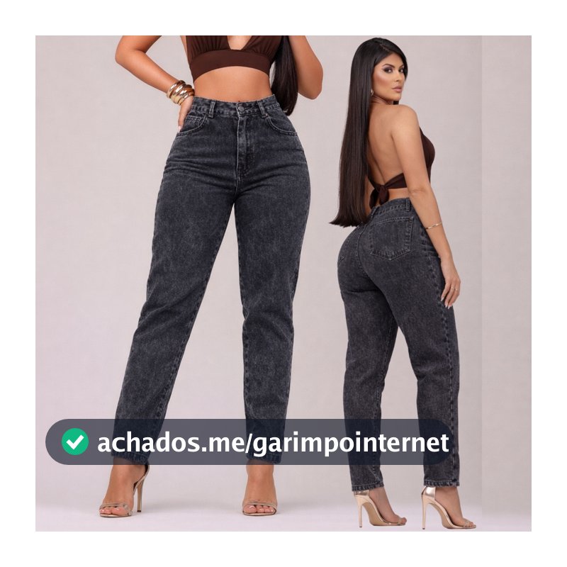 Calça MOM Jeans Destroyed 100% Algodão Cintura Alta Sem Lycra