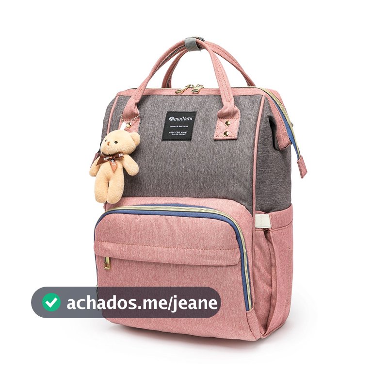 Bolsa Mochila Maternidade Madami Multifuncional Espaçosa Gancho Carrinho