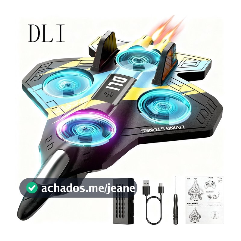 DLI Avião Drone Combat Aircraft Controle Remoto 2.4ghz 4 Motores