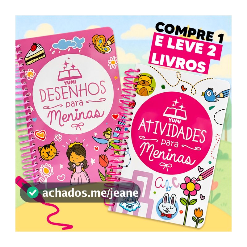 Kit 2 Livros Desenhos e Atividades Para Meninas Livro De Pintura Desenhos Para Colorir Rosa
