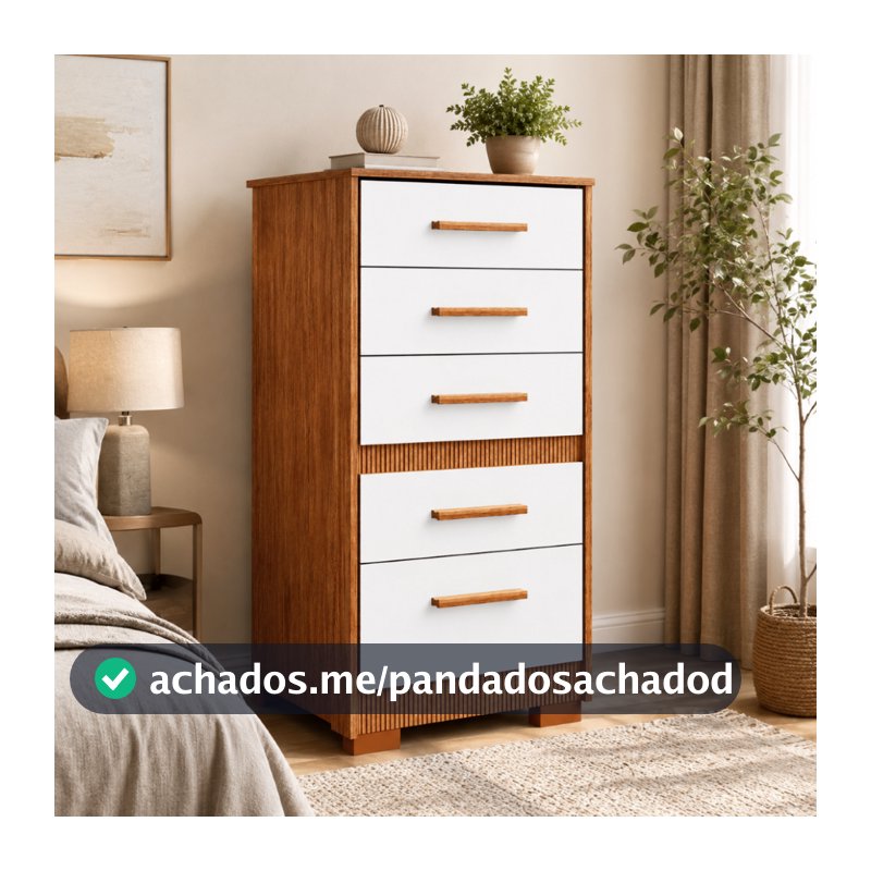 Cômoda Gaveteira P/ Quarto Reforçada 5 Gavetas Espaçosa Para Baby Gaveteiro Organizador Bebê Prymacy