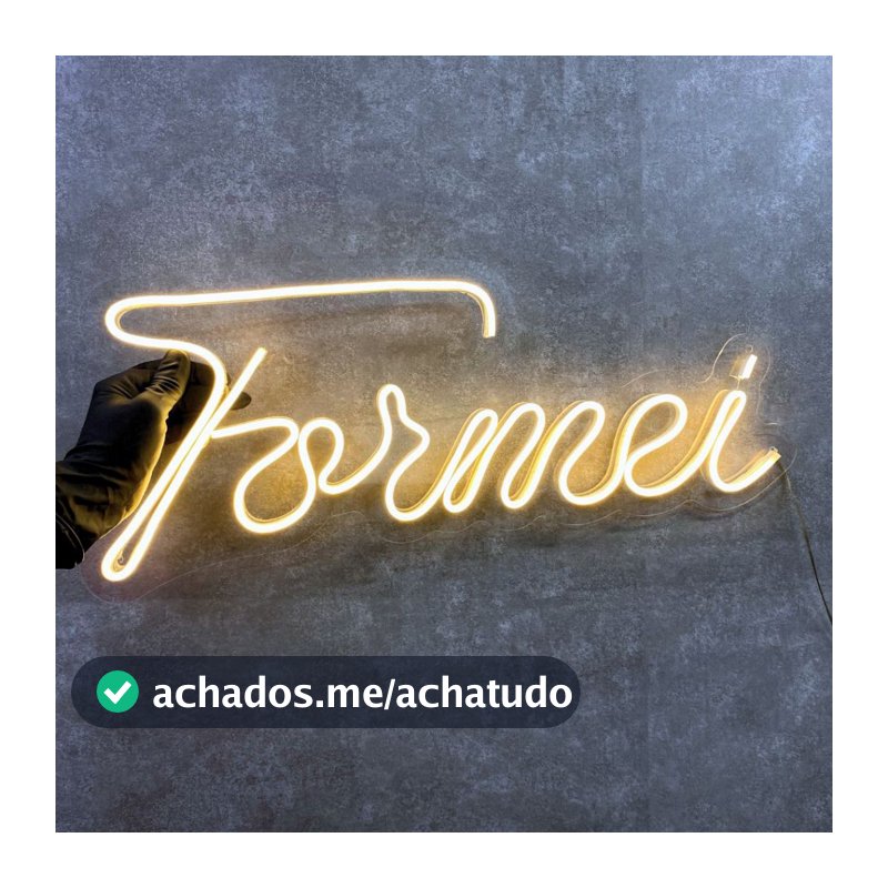 Placa Decorativa LED Neon - Formei 60X25cm para Formatura Escolar e Faculdade fundo em  Acrílico 3mm