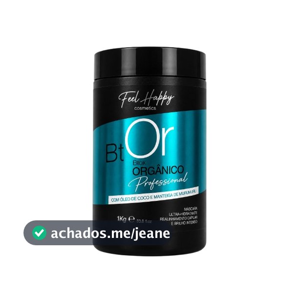 Mascara Capilar Anti Frizz BTox Orgânico Sem Formol 1000gr Feel Happy
