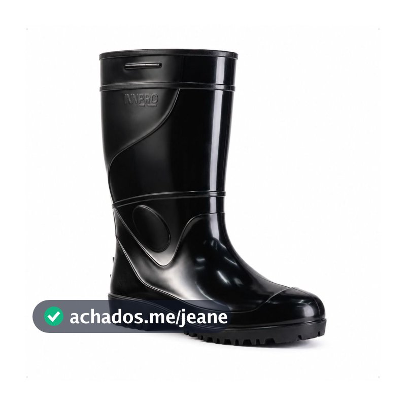 Bota Work cano longo PVC sem forro Preta Innpro CA:36026