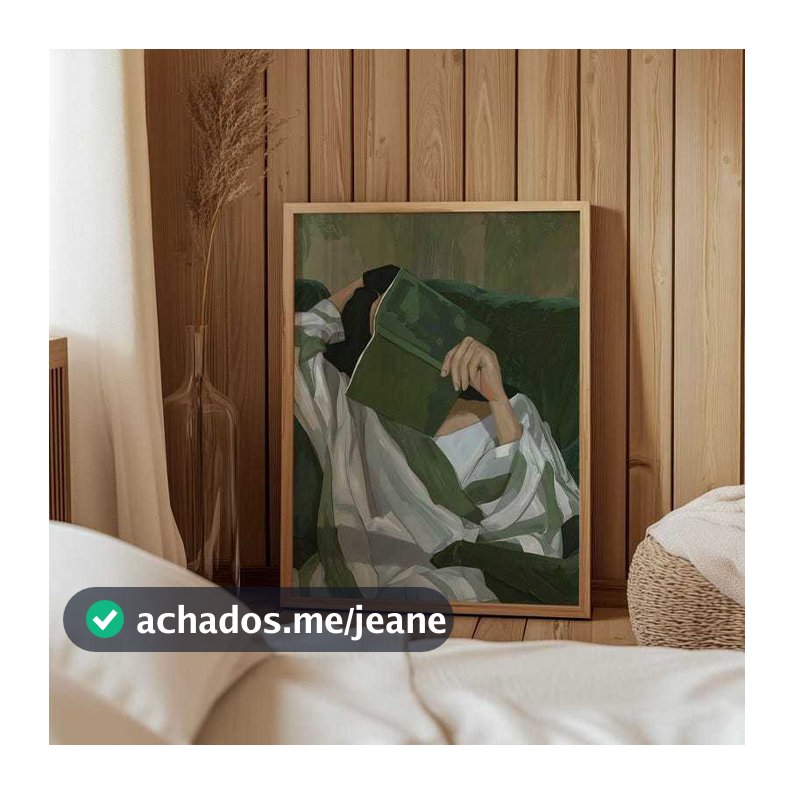 Quadro Decorativo Menina Lendo Decor Moderna