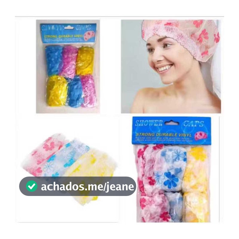Kit 12 Toucas de Banho Transparente com Bolinhas | Reutilizável