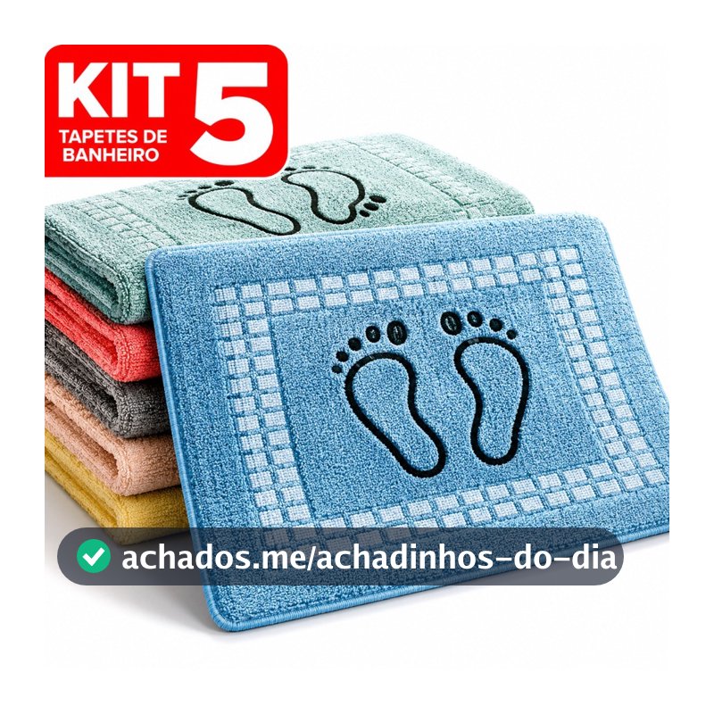 Kit 5 Tapete Piso Premium Toalhinha Para Banheiro Pezinho