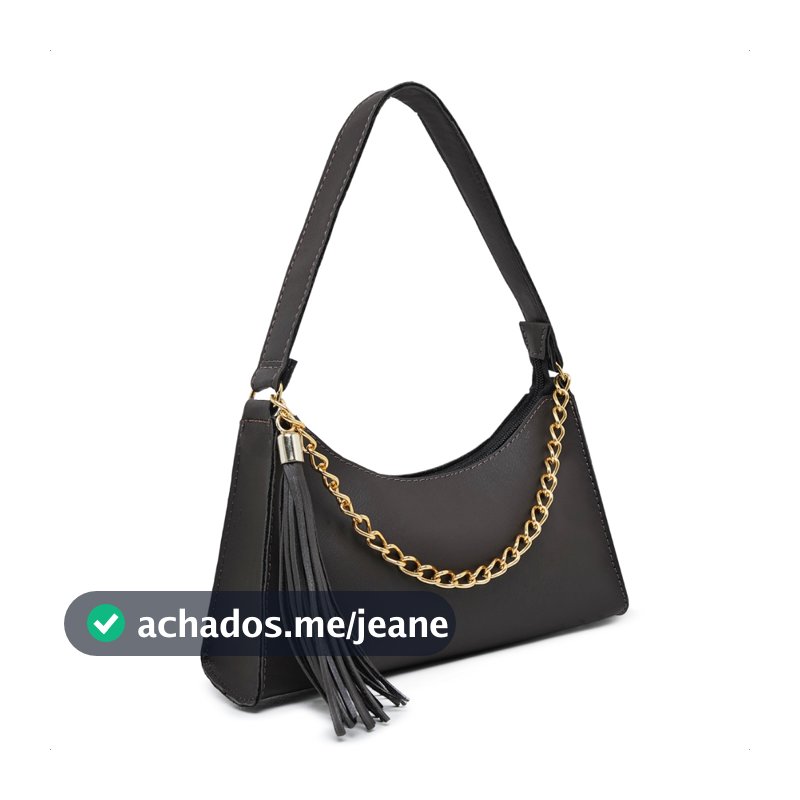 Bolsa feminina baguete Couro altar sintético "Café" com alça de mão e ombro T:14x25x7cm